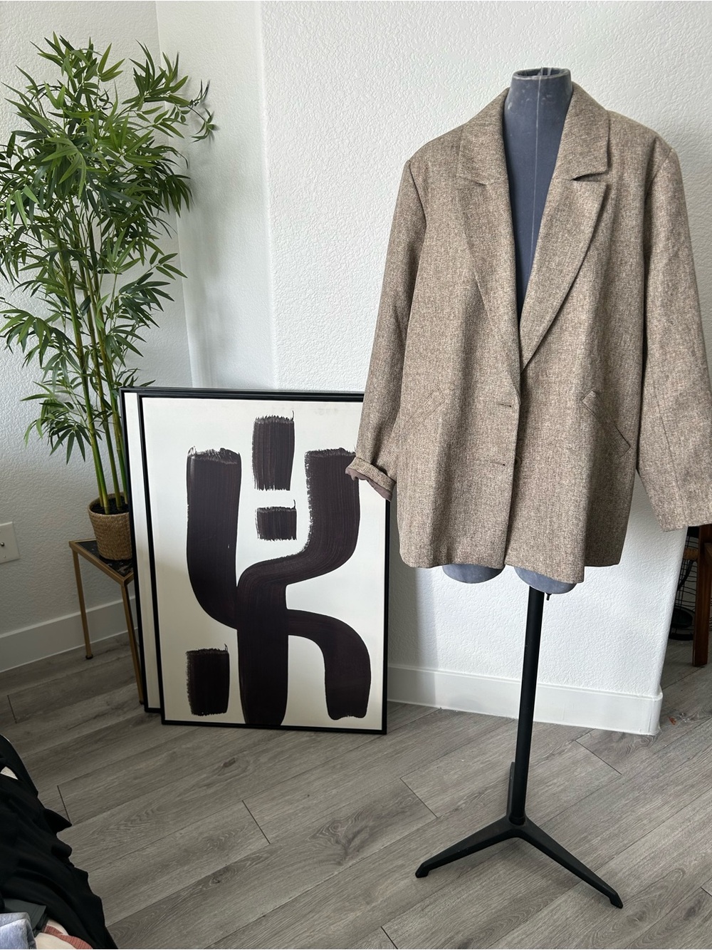 Treasure & Bond Brown Tweed-Look Blazer